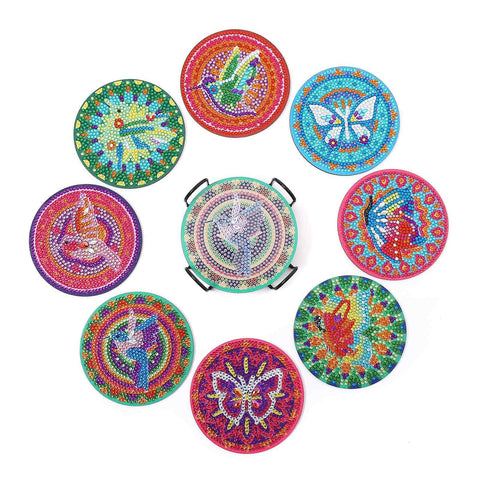 Animals 8-pack - Diamond Painting Coasters