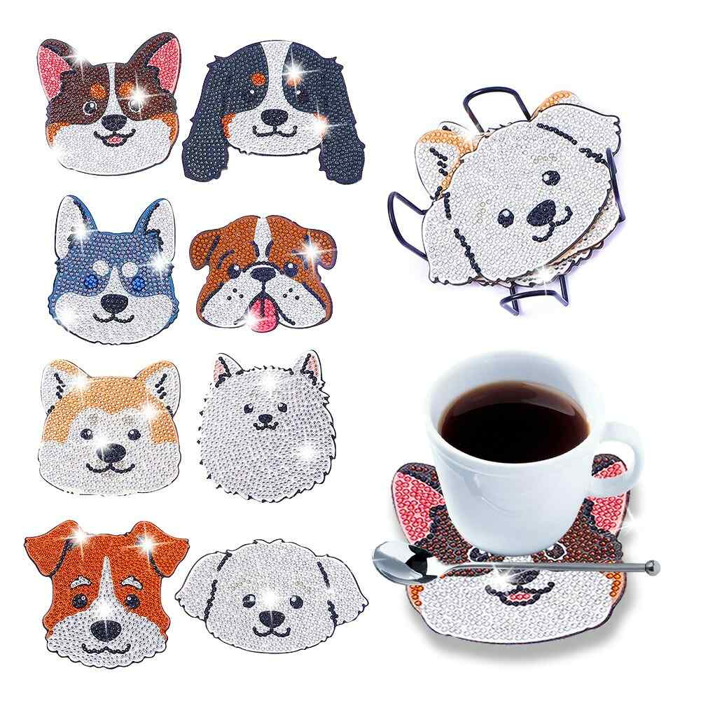 Dogs 8-pack - Diamond Painting Coasters