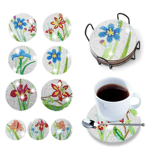 Flowers 9-pack - Diamond Painting Coasters