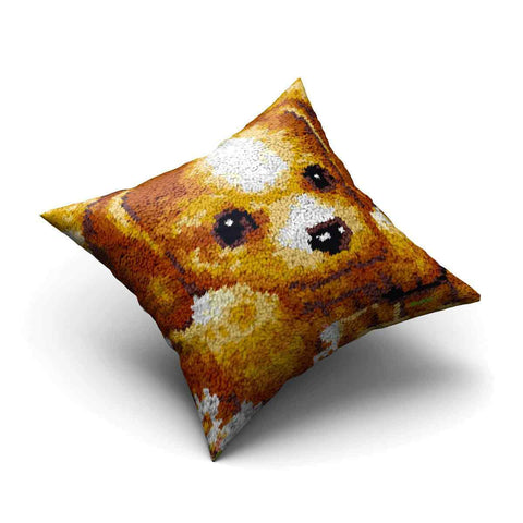 Cutie Dog Pillowcase - (17x17in - 43x43cm) - DIY Latch Hook Kit