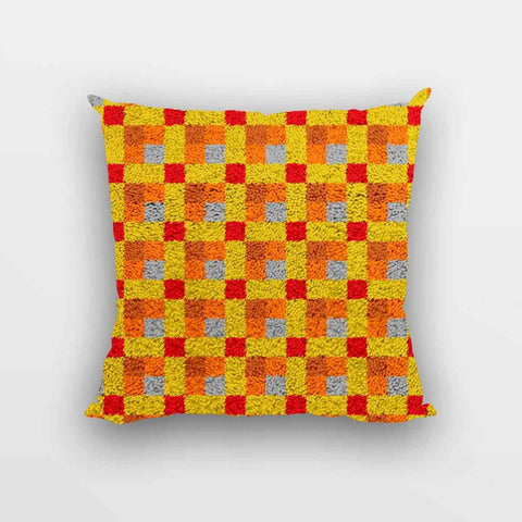 Squares Pillowcase - (17x17in - 43x43cm) - DIY Latch Hook Kit