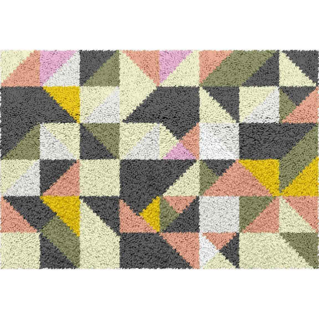 Color Pattern Rug - (16x24in - 40x60cm) - DIY Latch Hook Kit