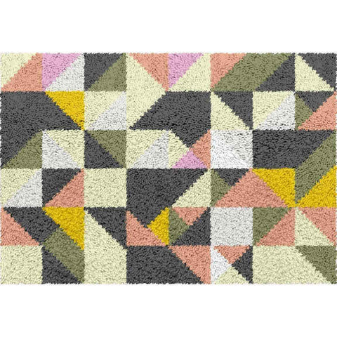 Color Pattern Rug - (16x24in - 40x60cm) - DIY Latch Hook Kit