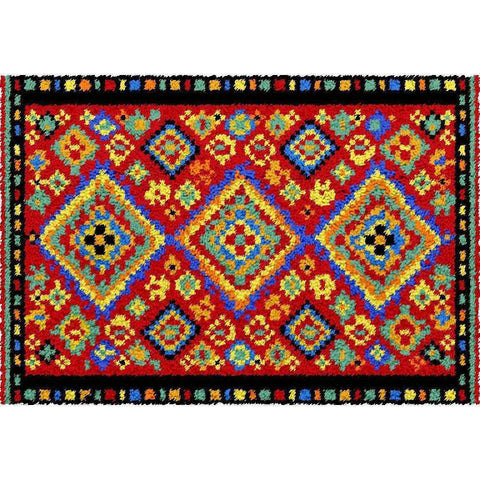 Diamond Pattern Rug - (16x24in - 40x60cm) - DIY Latch Hook Kit