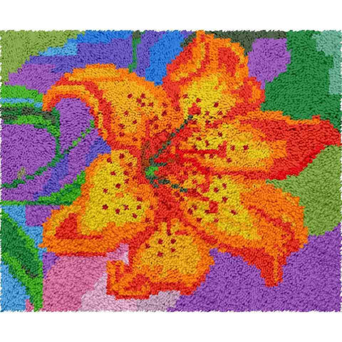 Gumamela Rug - (16x20in - 40x50cm) - DIY Latch Hook Kit