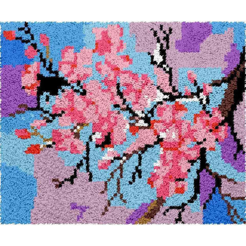 Sakura Bloom Rug - (16x20in - 40x50cm) - DIY Latch Hook Kit