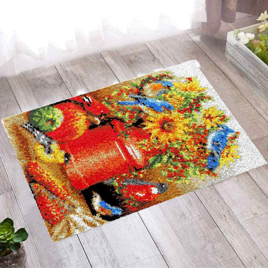 Sunflower Pot - (23x33in - 60x85cm) - DIY Latch Hook Kit