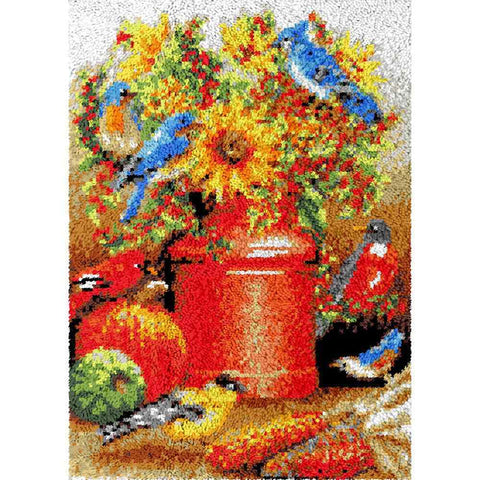 Sunflower Pot - (23x33in - 60x85cm) - DIY Latch Hook Kit