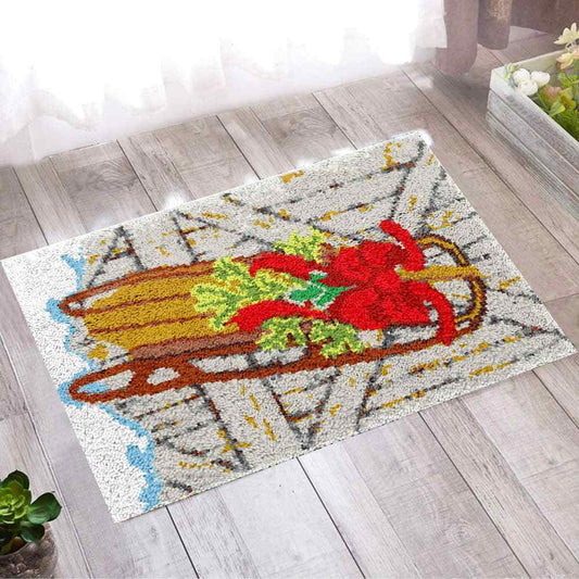 Stocked Sleigh - (23x33in - 60x85cm) - DIY Latch Hook Kit