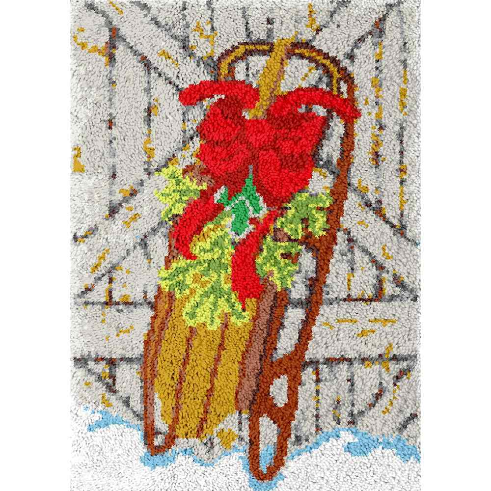 Stocked Sleigh - (23x33in - 60x85cm) - DIY Latch Hook Kit