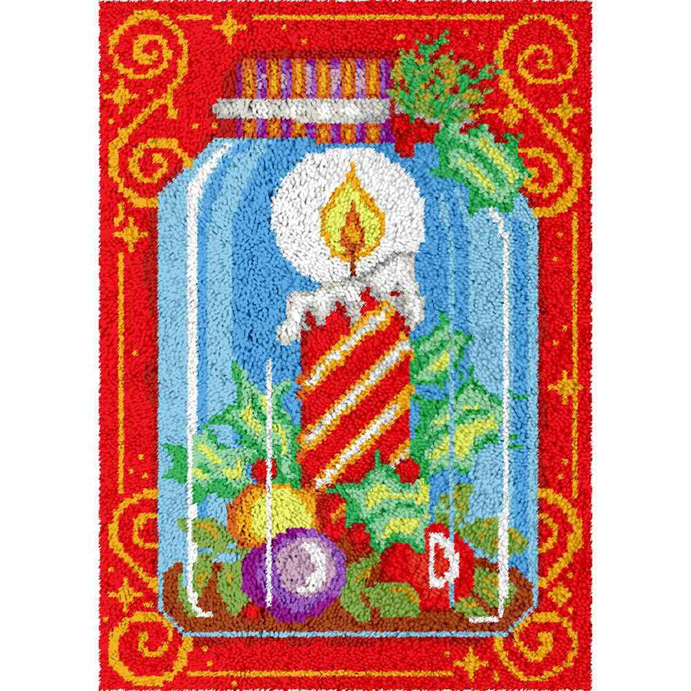 Holiday Candle - (23x33in - 60x85cm) - DIY Latch Hook Kit