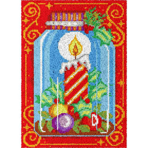 Holiday Candle - (23x33in - 60x85cm) - DIY Latch Hook Kit