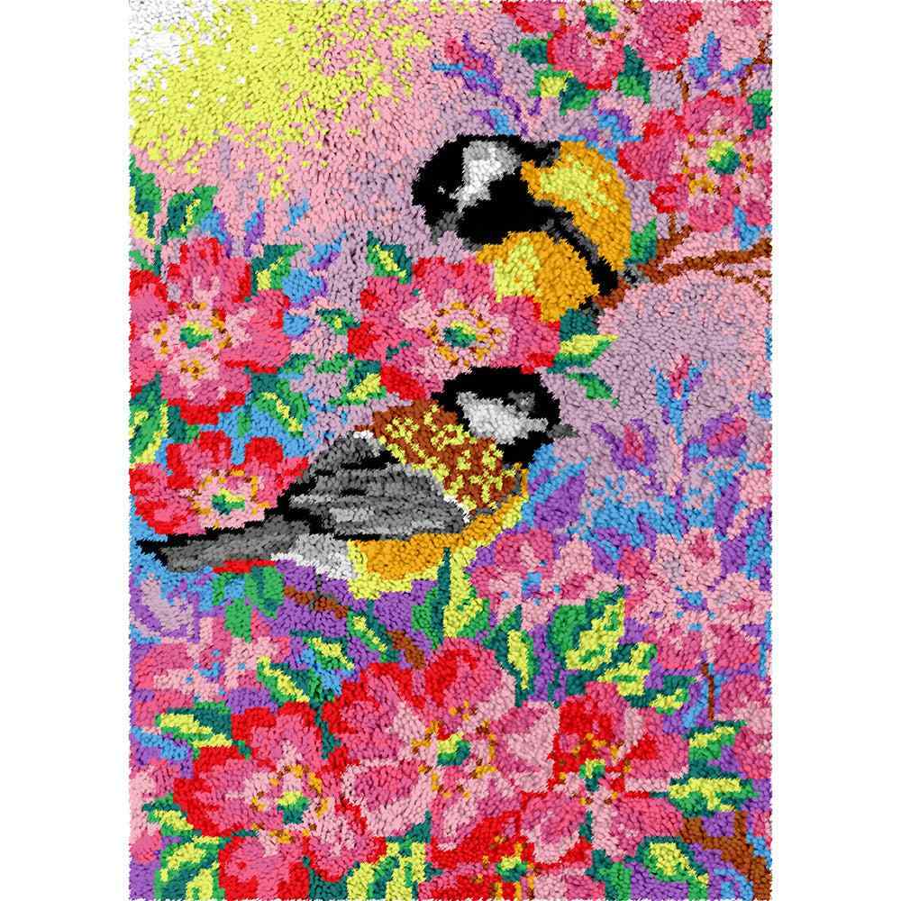 Pink Garden - (23x33in - 60x85cm) - DIY Latch Hook Kit