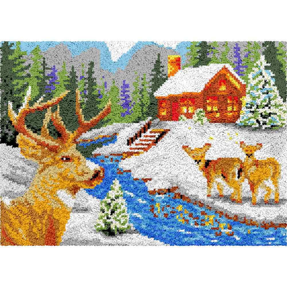 Simple Winter - (33x23in - 85x60cm) - DIY Latch Hook Kit