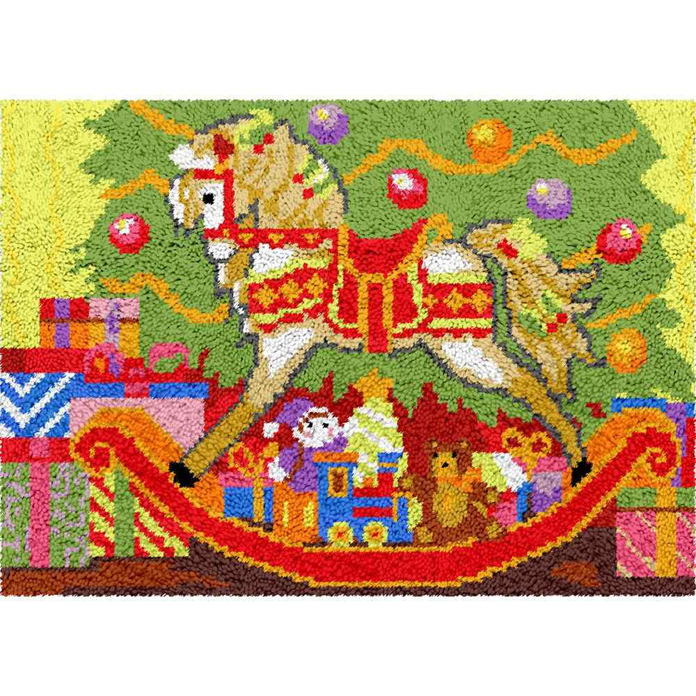 Holiday Horse - (33x23in - 85x60cm) - DIY Latch Hook Kit