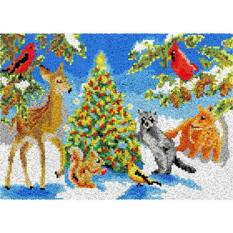 Christmas Gathering - (33x23in - 85x60cm) - DIY Latch Hook Kit
