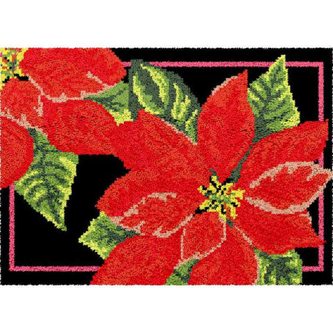 Red Garlands - (33x23in - 85x60cm) - DIY Latch Hook Kit