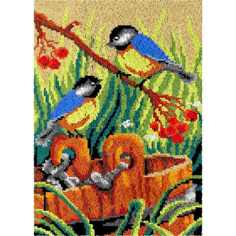 Peace Birds - (23x33in - 60x85cm) - DIY Latch Hook Kit