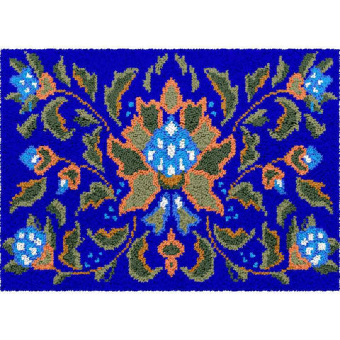 Aqua Flora - (33x23in - 85x60cm) - DIY Latch Hook Kit