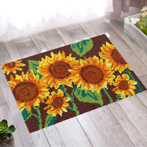 Sunflowers - (33x23in - 85x60cm) - DIY Latch Hook Kit