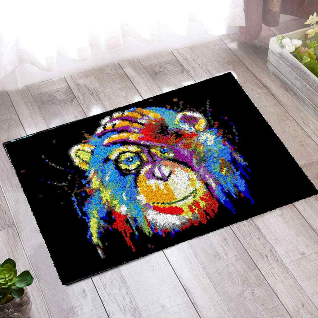 Abstract Monkey - (33x23in - 85x60cm) - DIY Latch Hook Kit