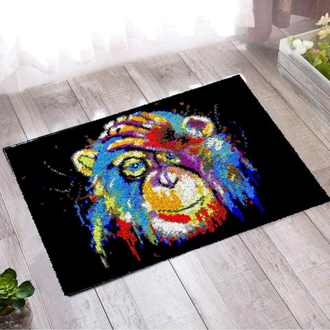 Abstract Monkey - (33x23in - 85x60cm) - DIY Latch Hook Kit