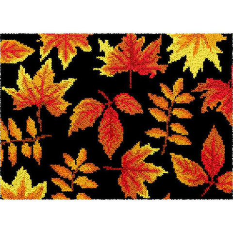 Maple Leaves - (33x23in - 85x60cm) - DIY Latch Hook Kit