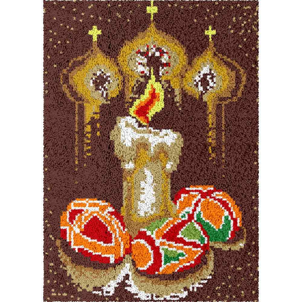 Cute Candles - (23x33in - 60x85cm) - DIY Latch Hook Kit