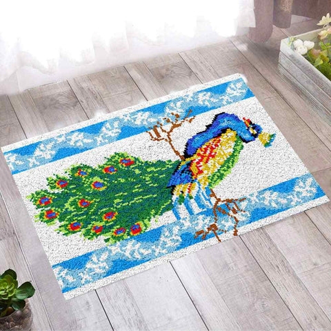 Symbolic Peacock - (23x33in - 60x85cm) - DIY Latch Hook Kit