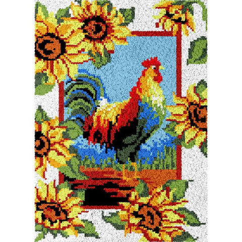 Rooster - (23x33in - 60x85cm) - DIY Latch Hook Kit