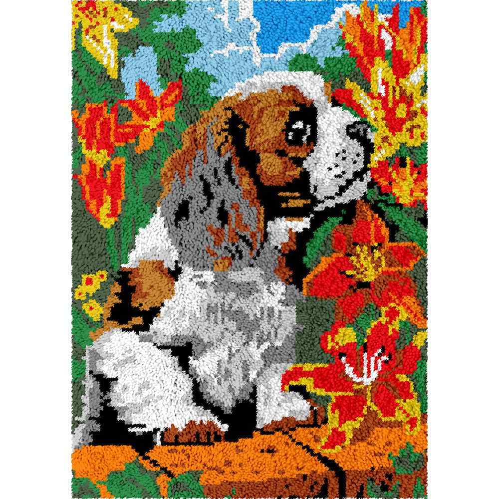 Garden Dog - (23x33in - 60x85cm) - DIY Latch Hook Kit