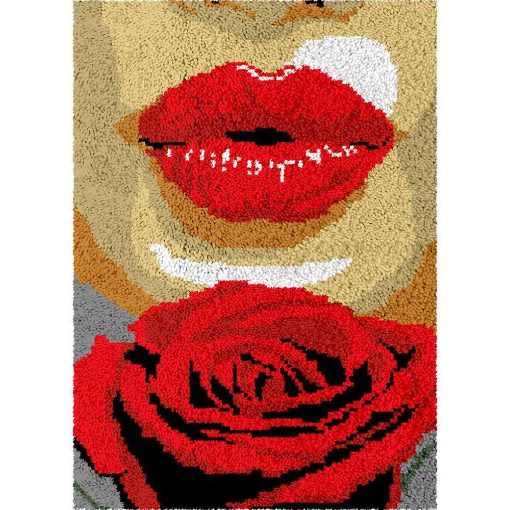 Rosy Lips - (23x33in - 60x85cm) - DIY Latch Hook Kit