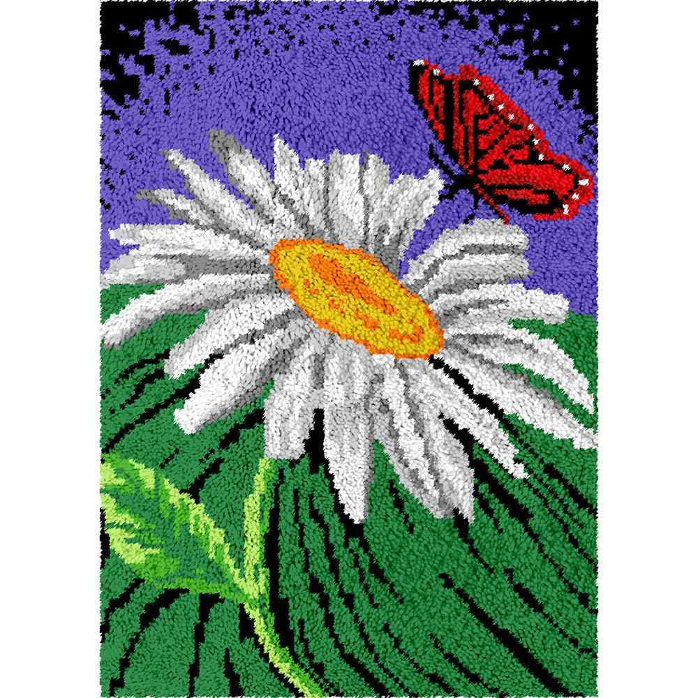 Red Butterfly - (23x33in - 60x85cm) - DIY Latch Hook Kit