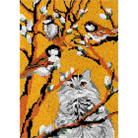 Autumn Friends - (23x33in - 60x85cm) - DIY Latch Hook Kit