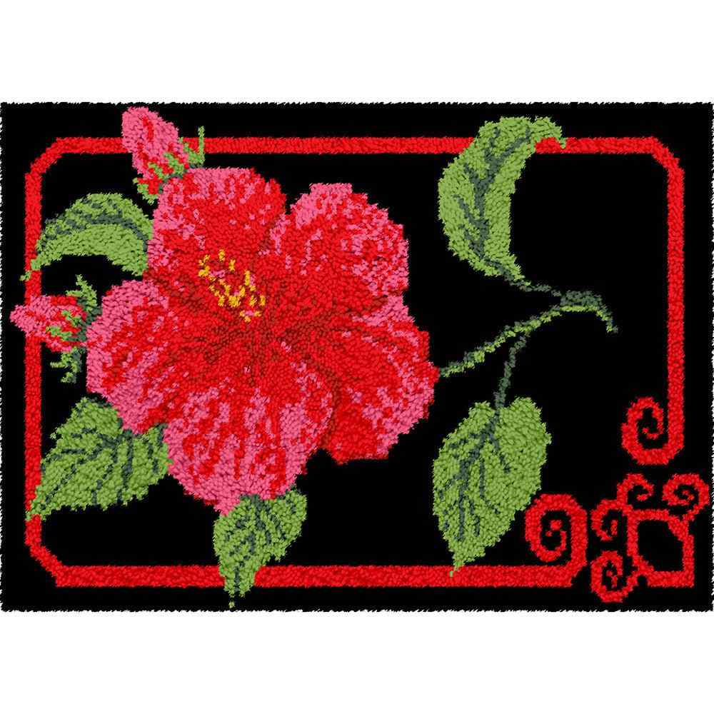Red Rose - (33x23in - 85x60cm) - DIY Latch Hook Kit