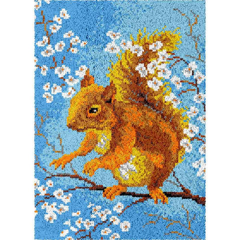 Winter Rabbit - (23x33in - 60x85cm) - DIY Latch Hook Kit