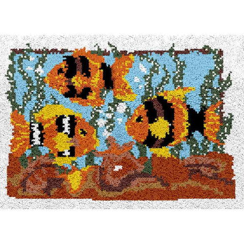 Aquarium Fishes - (33x23in - 85x60cm) - DIY Latch Hook Kit