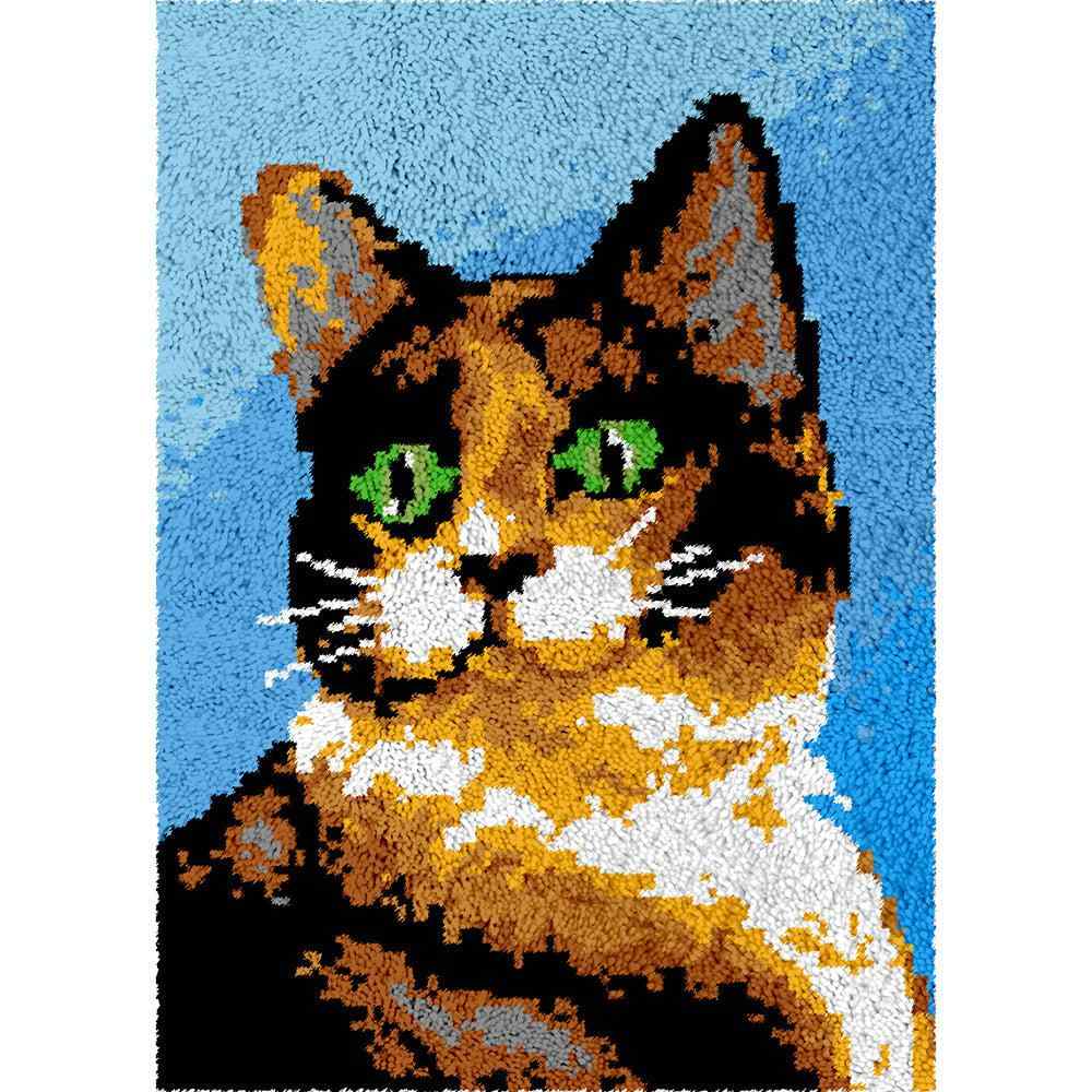 Confident Cat - (23x33in - 60x85cm) - DIY Latch Hook Kit