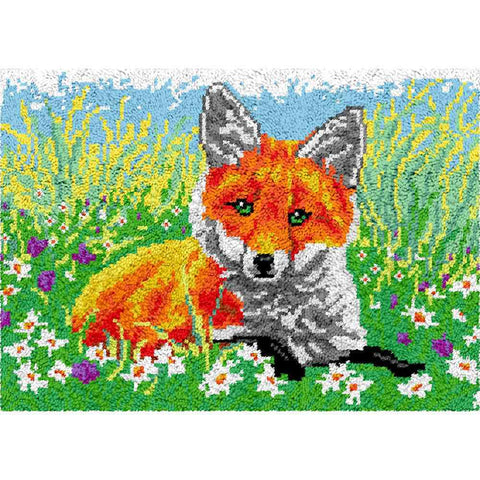Lone Fox - (33x23in - 85x60cm) - DIY Latch Hook Kit
