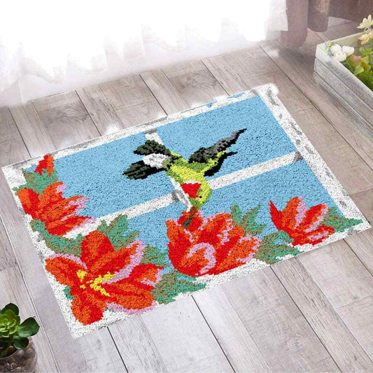 Window Bird - (23x33in - 60x85cm) - DIY Latch Hook Kit