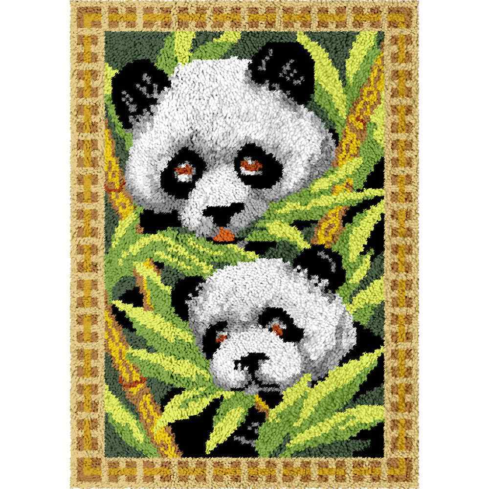 Pandas - (23x33in - 60x85cm) - DIY Latch Hook Kit