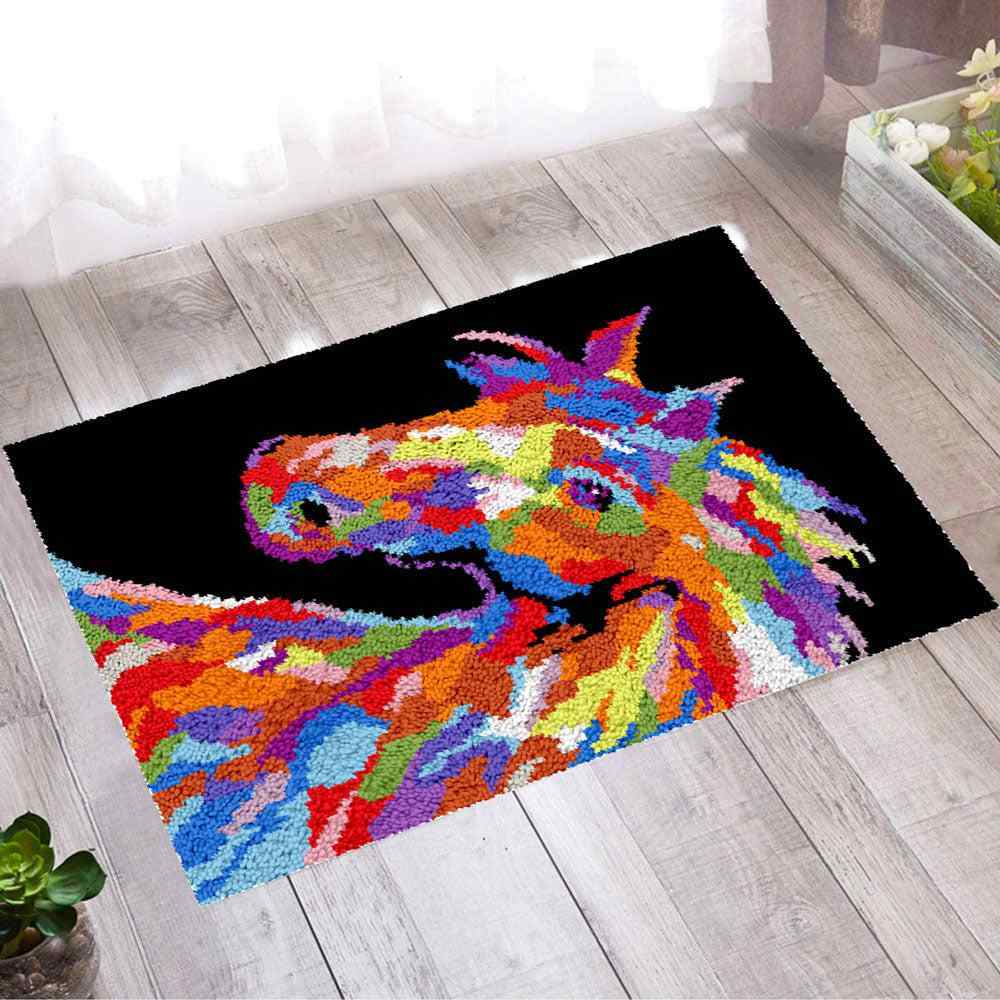 Abstract Horse - (23x33in - 60x85cm) - DIY Latch Hook Kit