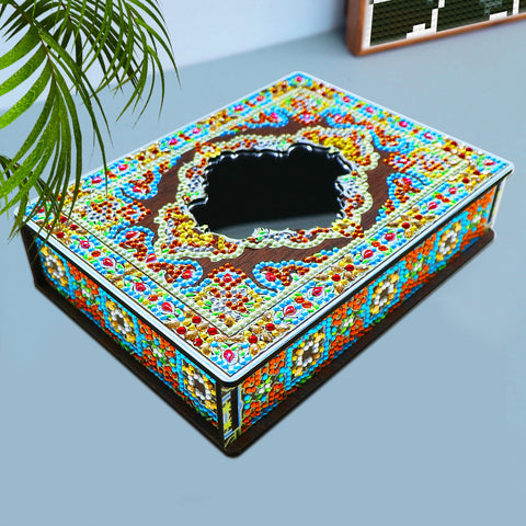 Wood Box Organizer with Mirror - Diamond Painting Accessories