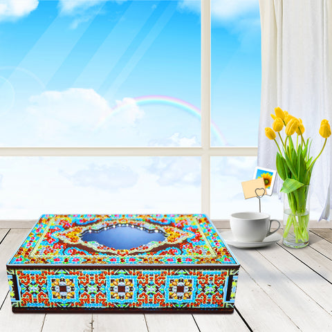 Wood Box Organizer with Mirror - Diamond Painting Accessories