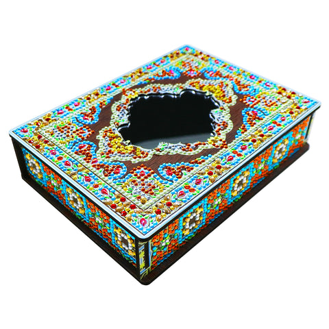 Wood Box Organizer with Mirror - Diamond Painting Accessories