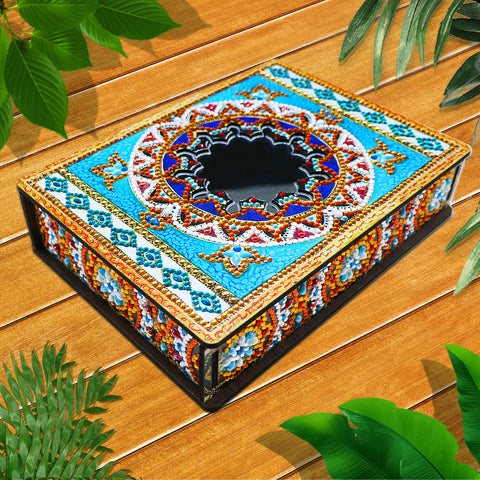 Wood Box Organizer with Mirror - Diamond Painting Accessories