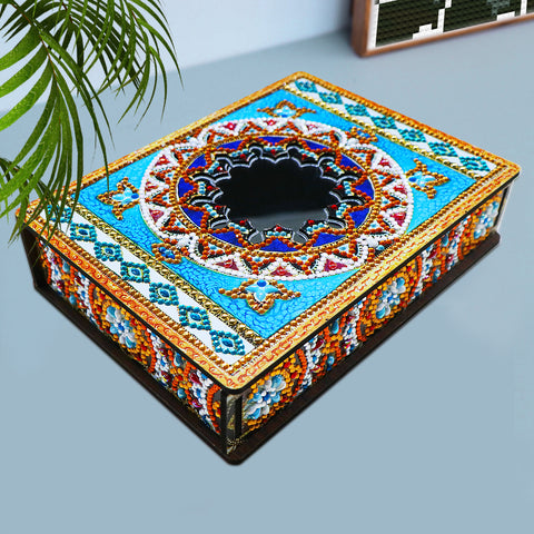 Wood Box Organizer with Mirror - Diamond Painting Accessories
