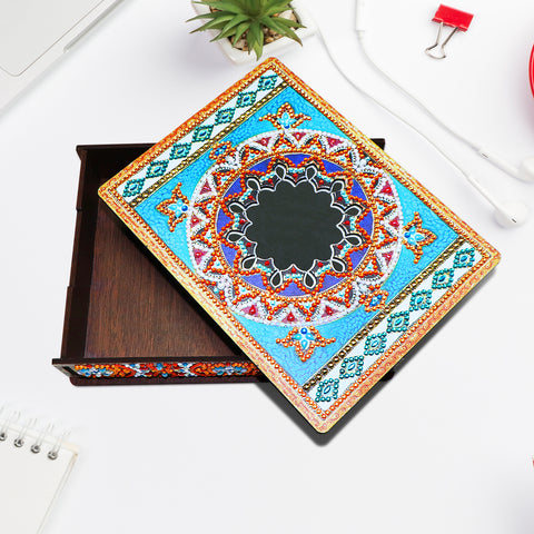 Wood Box Organizer with Mirror - Diamond Painting Accessories