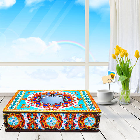 Wood Box Organizer with Mirror - Diamond Painting Accessories