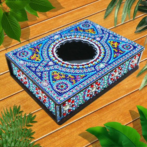 Wood Box Organizer with Mirror - Diamond Painting Accessories